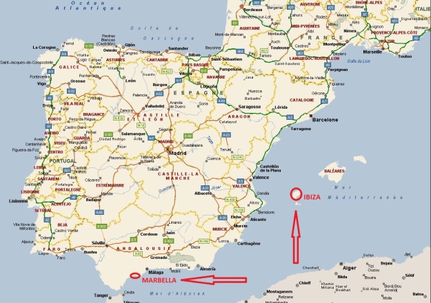 Marbella Ibiza immobilier espagne carte