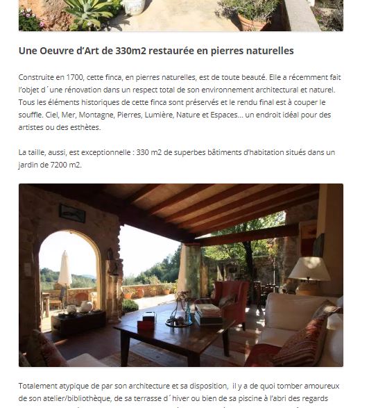 Acheter immobilier en espagne finca Majorque